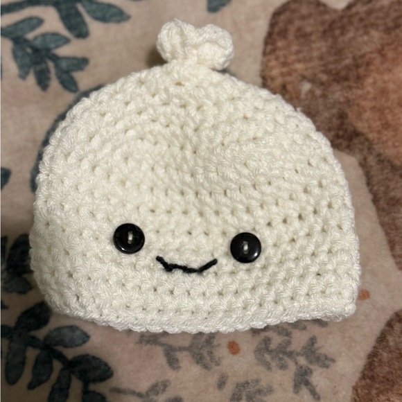 Handmade Crochet Dumpling Baby Outfit Set and Dumpling Onesie - Picture 3 of 6